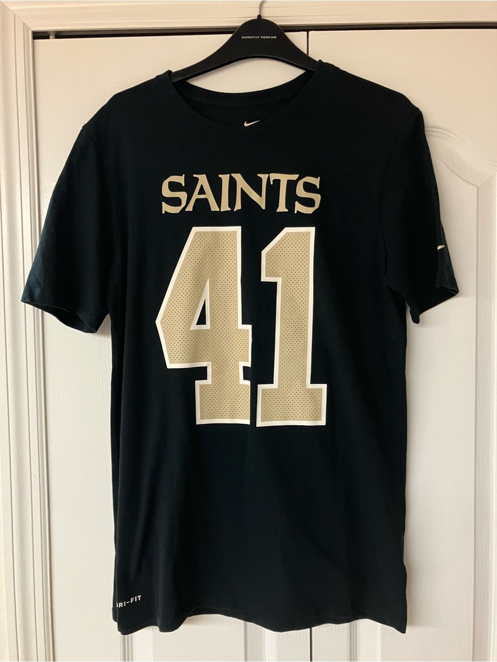 New Orleans Saints NFL Alvin Kamara #41 Nike Dri-Fit Black Shirt Mens Size Med